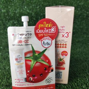Smooto Tomato Collagen BB&CC Sunscreen Cream SPF50 PA+++ ครีมซอง กันแดด บีบี+ซีซี