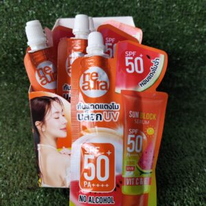 กันแดดSPF50+ Neaura กันแดดแตงโม Sun Block Serum SPF50+ คุมมัน กันน้ำ กันแดดซองพกพา